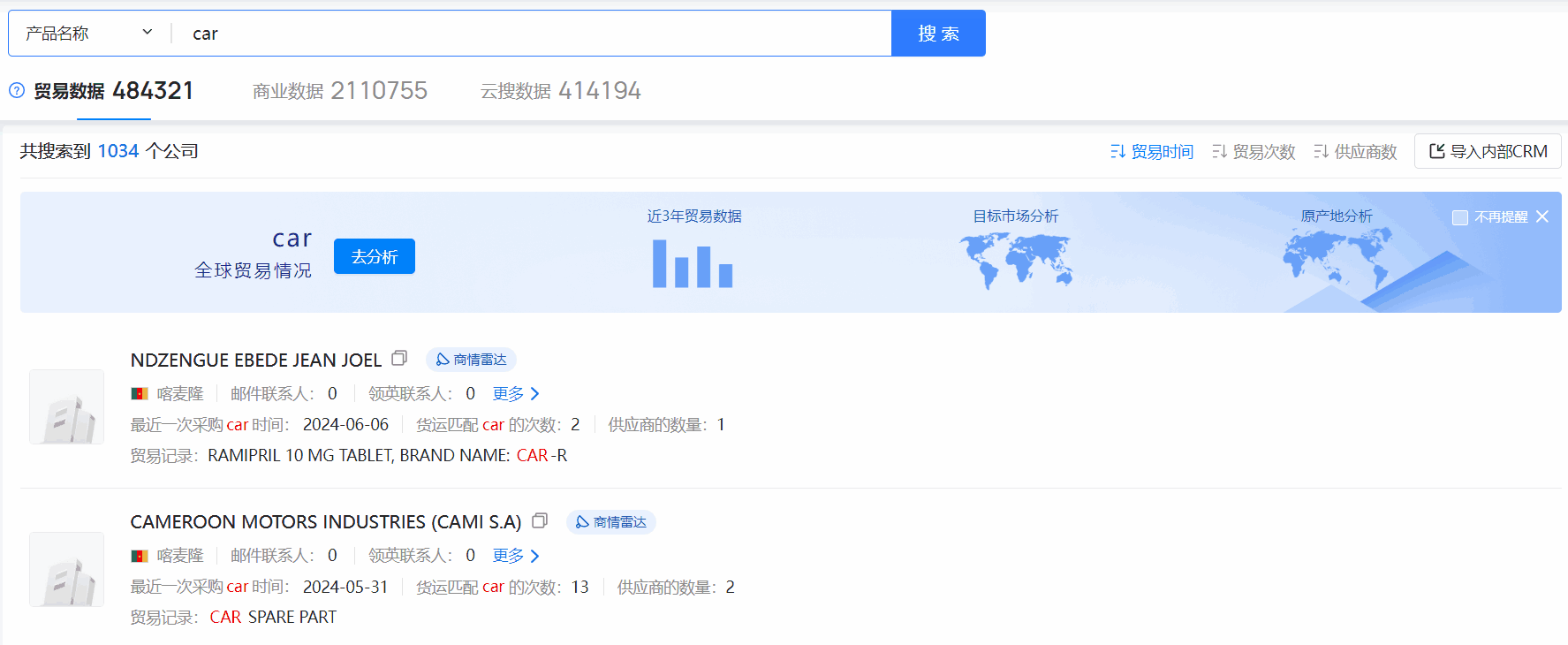喀麦隆海关数据,海关数据,PA真人国际海关数据 喀麦隆海关数据,海关数据,PA真人国际海关数据